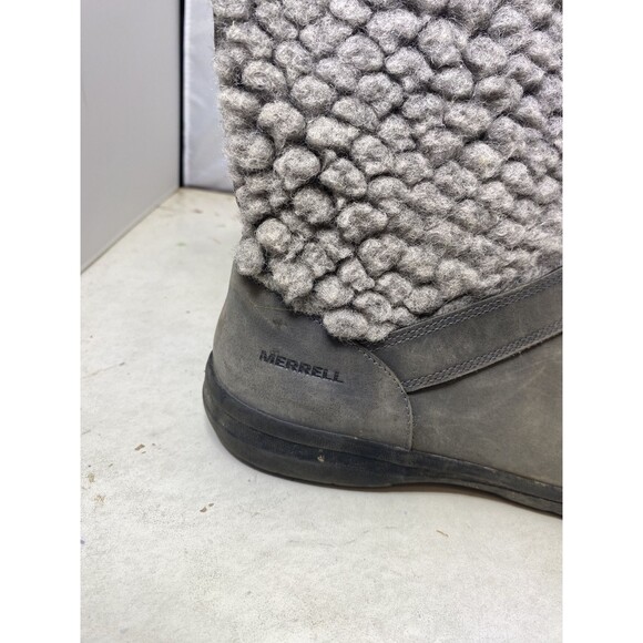MERRELL Encore Kassie Tall Wool Fashion Boot Size 7 Castlerock Gray Side Zip - Picture 3 of 12